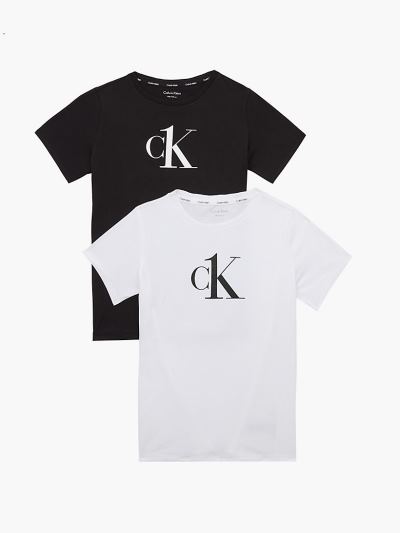 Calvin Klein Ruhák HU269171 | Calvin Klein CK One Organic Cotton Lány Póló Fekete / Fehér